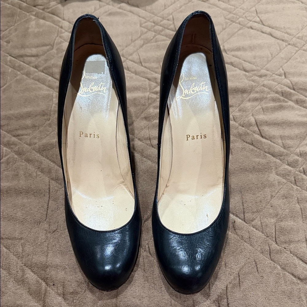 Christian Louboutin Black Leather Heels